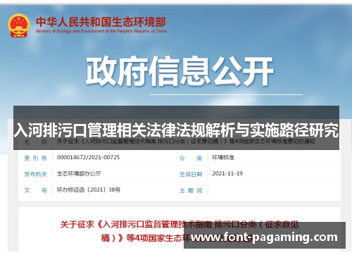 入河排污口管理相关法律法规解析与实施路径研究